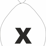 Balónek písmeno X bílé